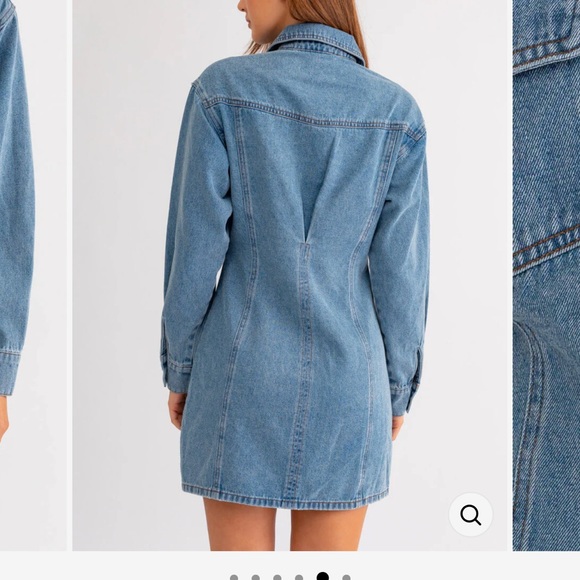 FITTED DENIM UTILITY DRESS Size L - Picture 4 of 14